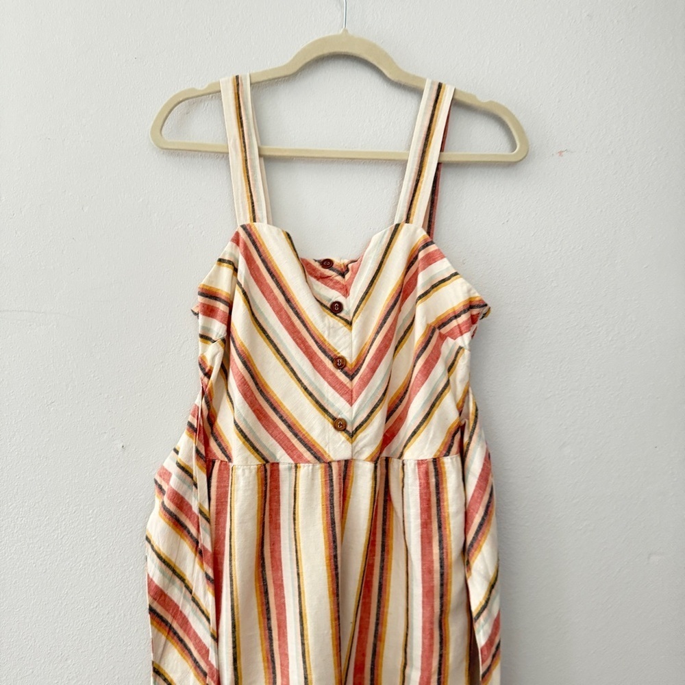 Saylor Ilhan Chevron Striped Tie Waist Button Front Jumpsuit Multicolor Sz M - Picture 5 of 14